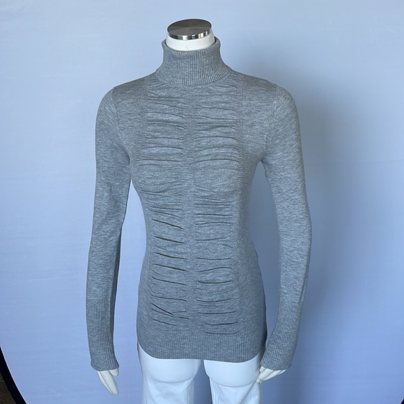 Cache Sweaters - Cache Gray Turtle Neck Sweater Small